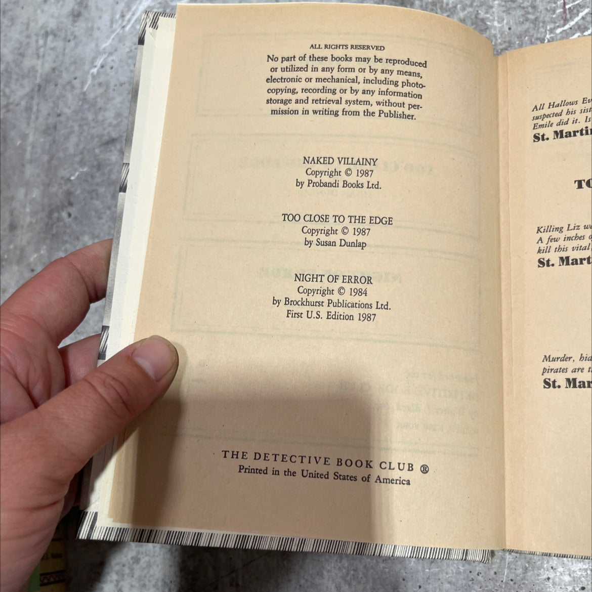 naked villainy book, by sara woods, 1987 Hardcover image 3