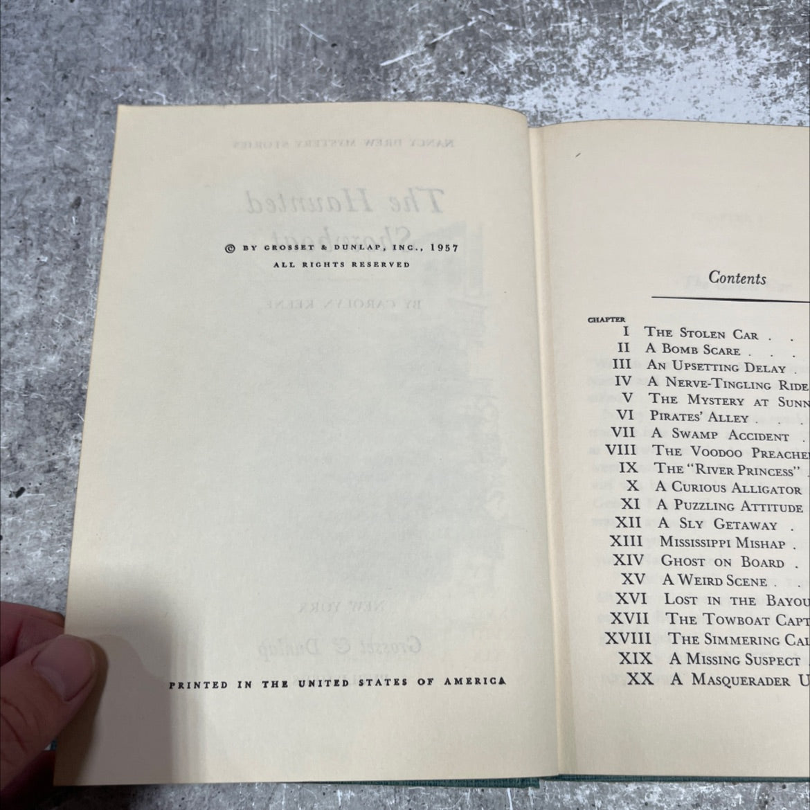 nancy drew mystery stories the haunted showboat book, by carolyn keene, 1957 Hardcover image 3