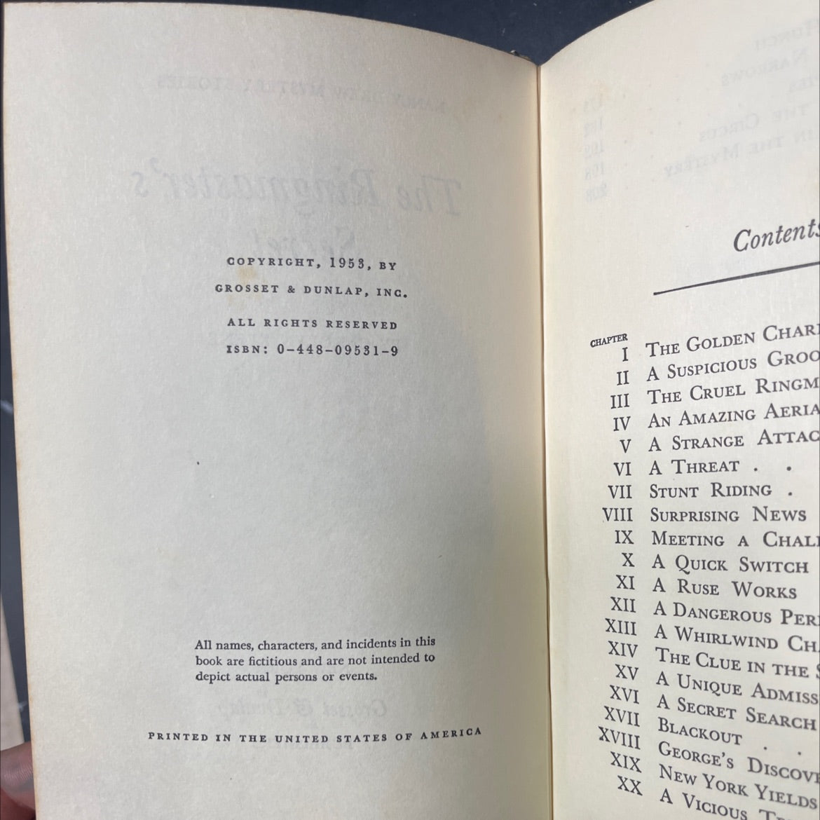 nancy drew mystery stories the ringmaster's secret book, by carolyn keene, 1953 Hardcover image 3