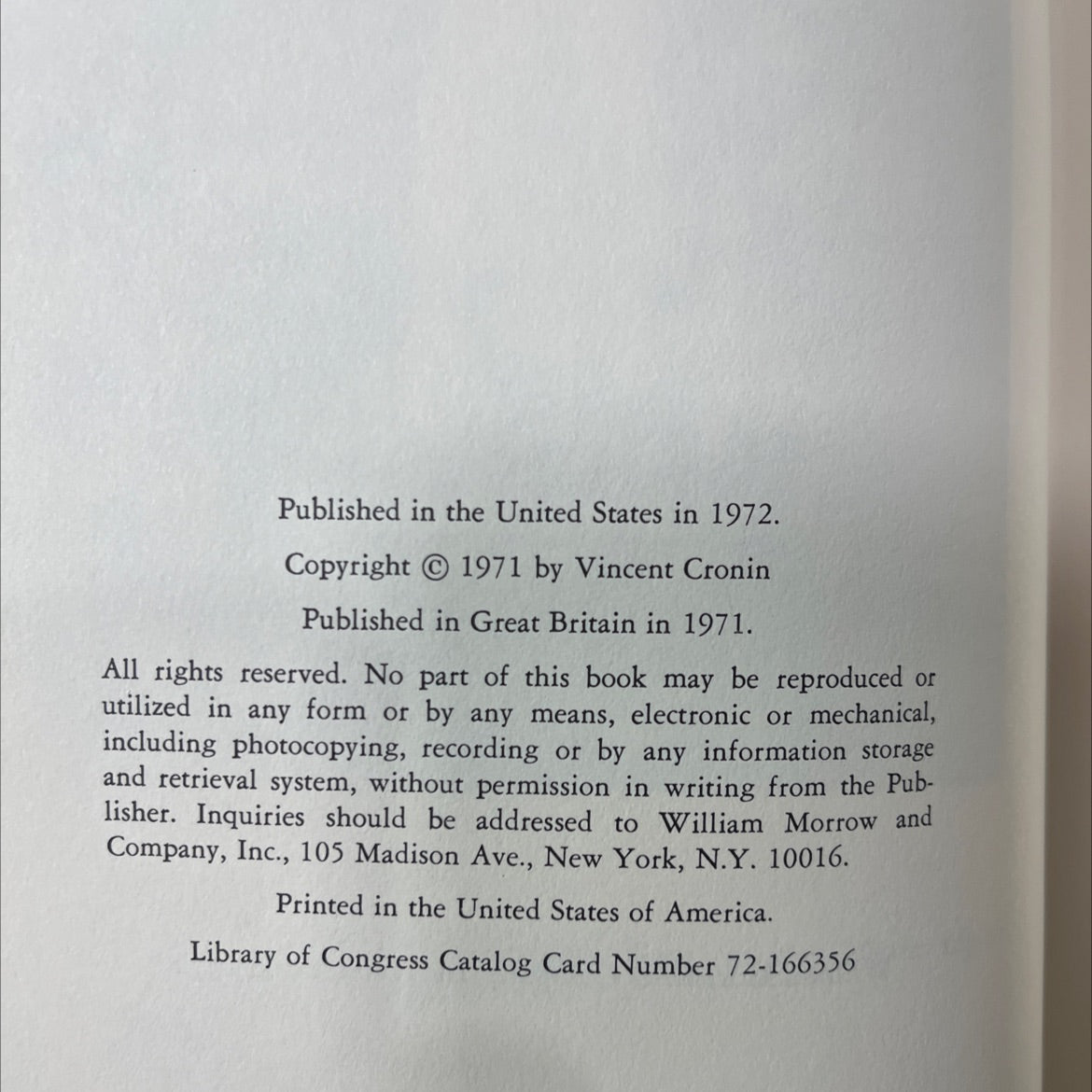 napoleon bonaparte an intimate biography book, by vincent cronin, 1972 Hardcover image 3