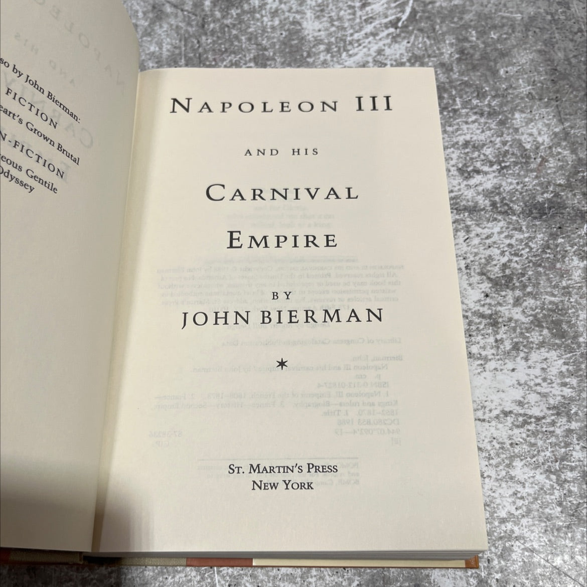 napoleon iii and his carnival empire book, by John Bierman, 1988 Hardcover image 2