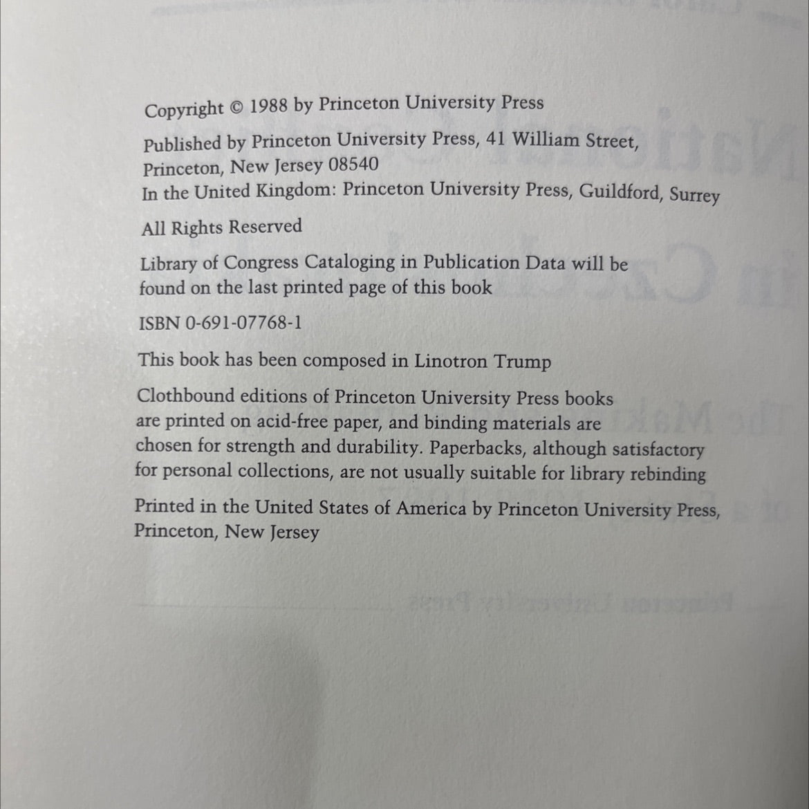 national conflict in czechoslovakia the making and remaking of a state, 1918-1987 book, by Carol Skalnik Leff, 1988 image 3