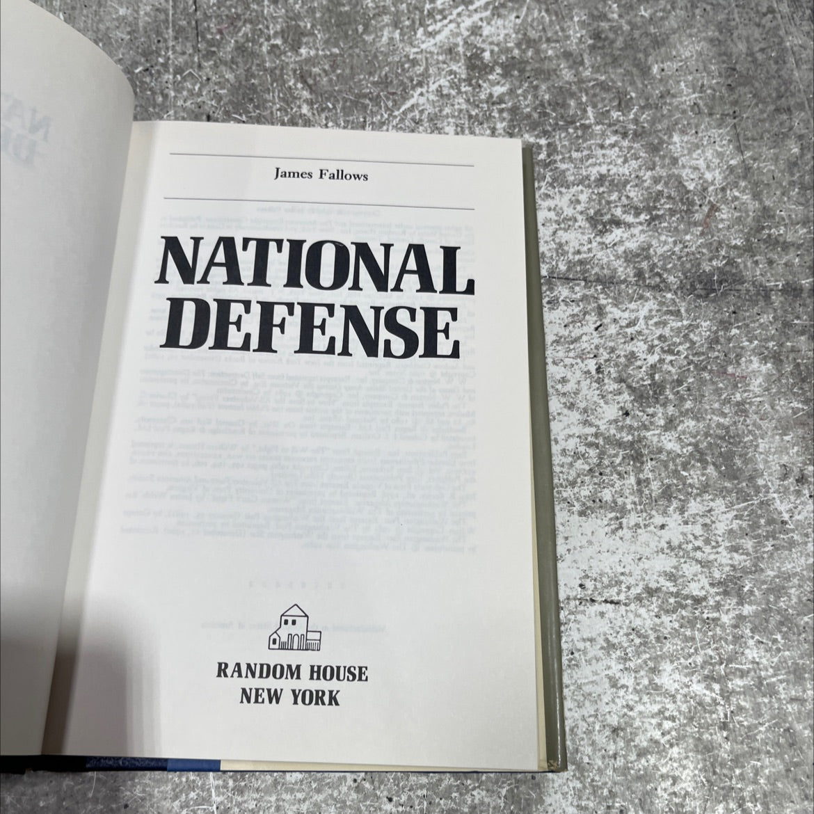 national defense book, by james fallows, 1981 Hardcover image 2