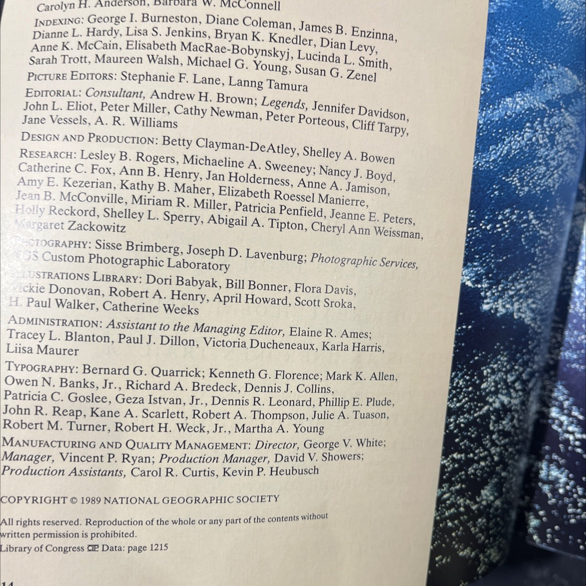 national geographic index 1888-1988 book, by charles mccarry, 1989 Leather image 3