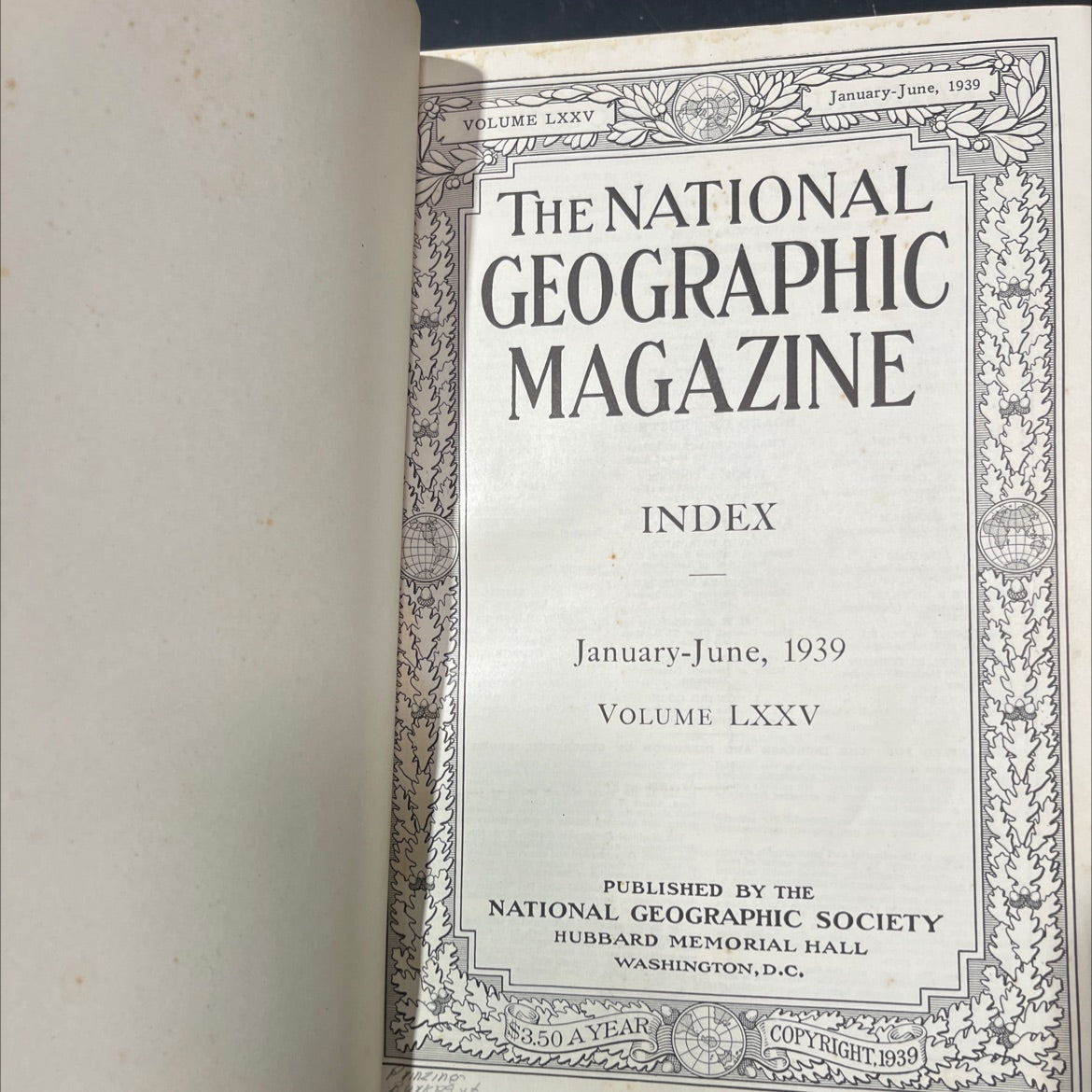 national geographic magazine index january-june, 1939 book, by national geographic society, 1939 Hardcover image 2