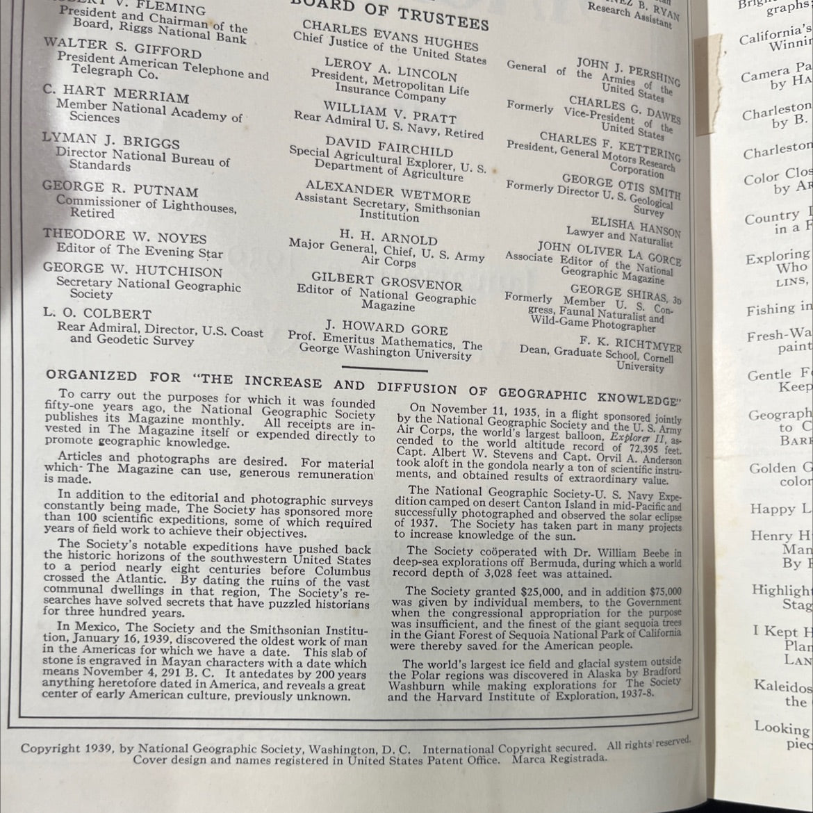 national geographic magazine index january-june, 1939 book, by national geographic society, 1939 Hardcover image 3