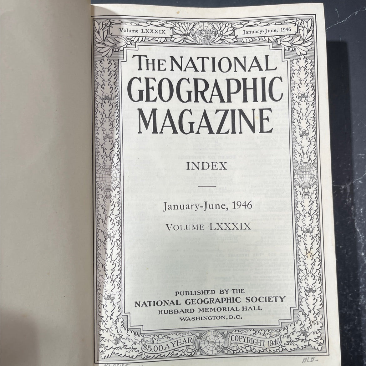 national geographic magazine index book, by national geographic society, 1946 Hardcover image 2