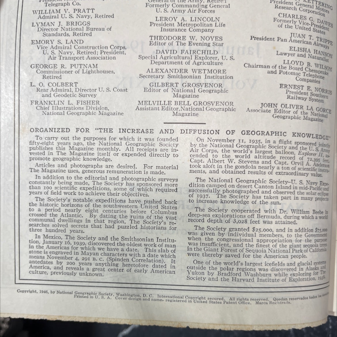 national geographic magazine index book, by national geographic society, 1946 Hardcover image 3