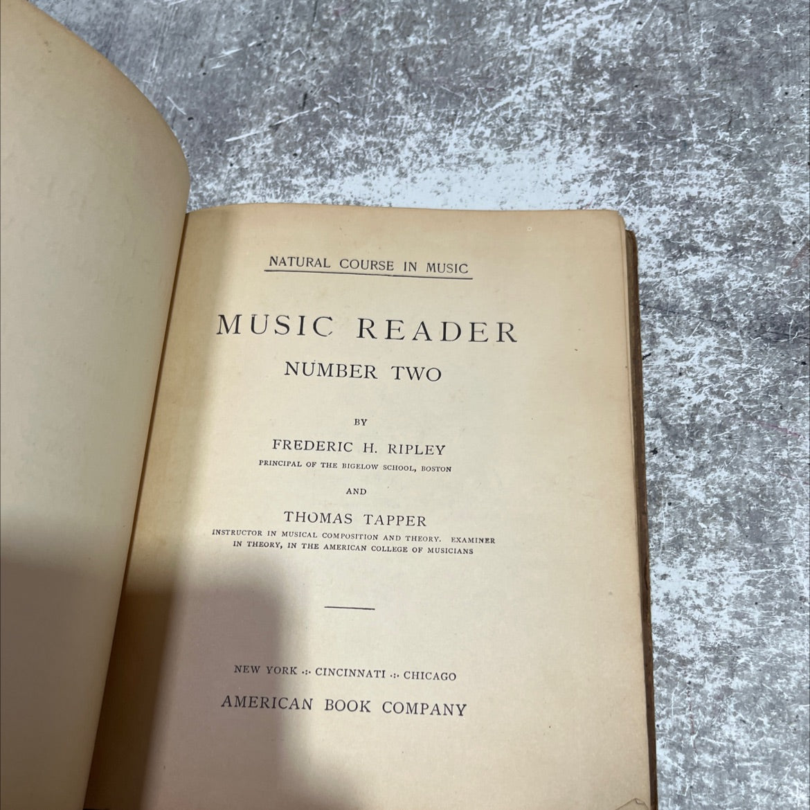 natural course in music music reader number two book, by frederic h. ripley, thomas tapper, 1895 Hardcover image 2