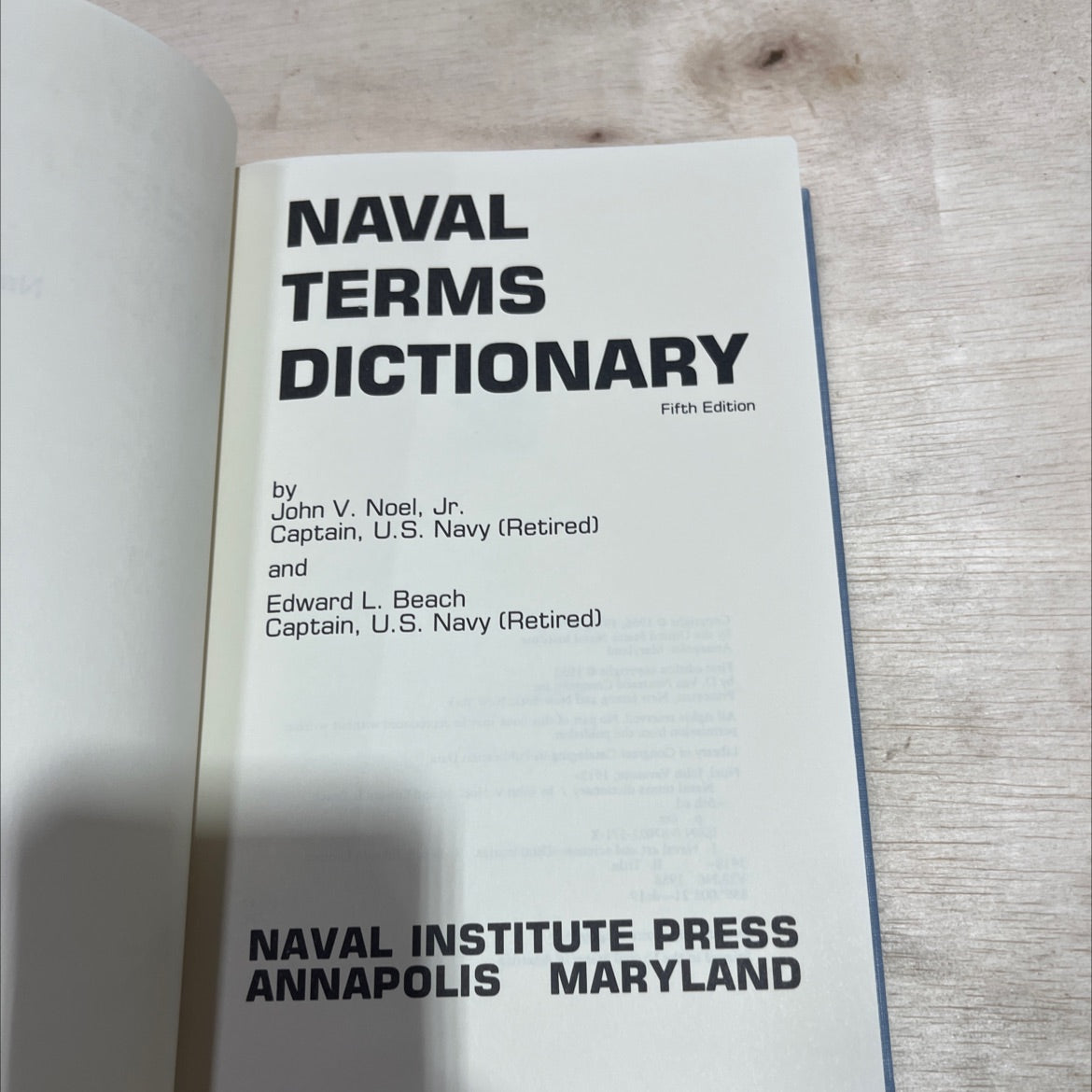 naval terms dictionary book, by John V. Noel, Jr. and Edward L. Beach, 1988 Hardcover image 2