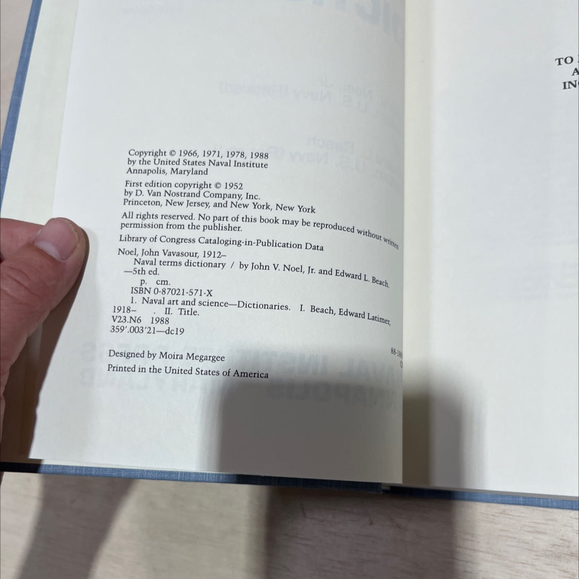 naval terms dictionary book, by John V. Noel, Jr. and Edward L. Beach, 1988 Hardcover image 3