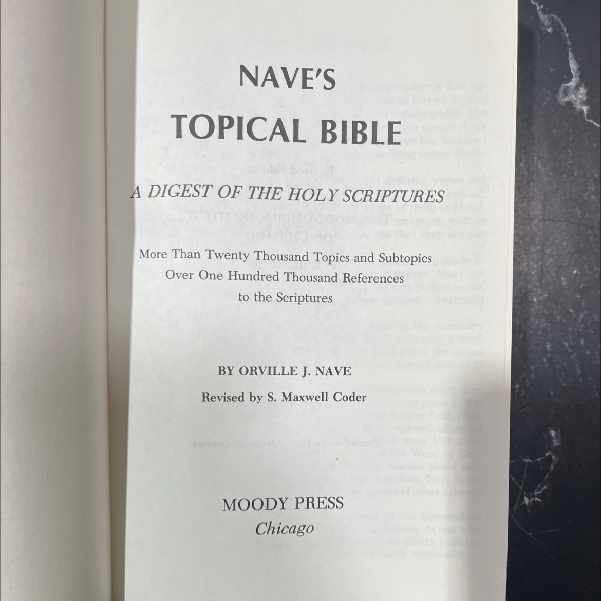 nave's topical bible a digest of the holy scriptures book, by orville j. nave, 1974 Hardcover image 2