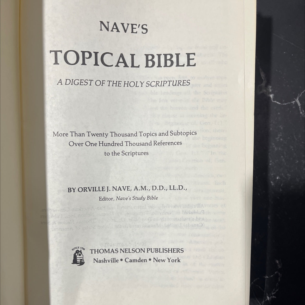 nave's topical bible a digest of the holy scriptures book, by orville j. nave, 1979 Hardcover image 2