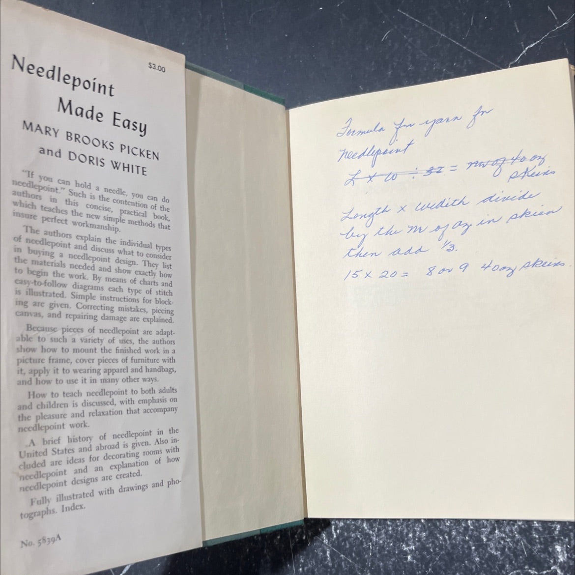 needlepoint made easy classic and modern book, by mary brooks picken and doris white, 1955 Hardcover image 4