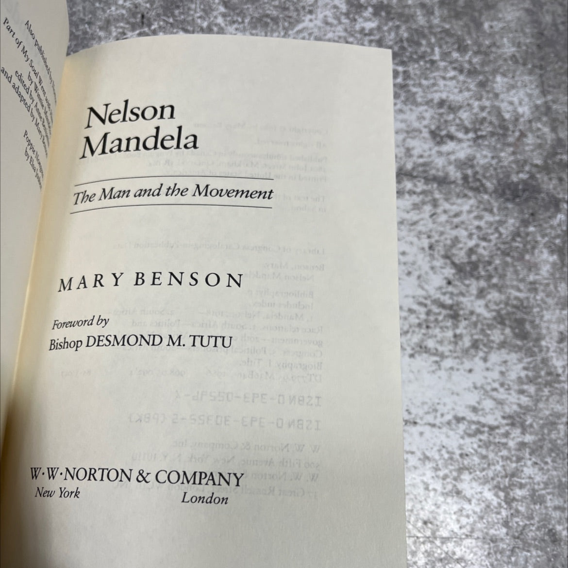 nelson mandela book, by mary benson, 1986 Hardcover image 2