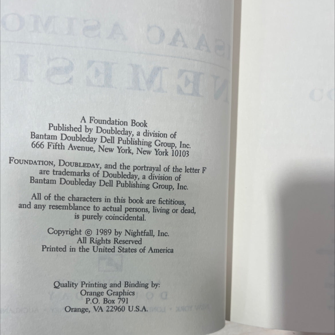 nemesis book, by isaac asimov, 1989 Hardcover image 3