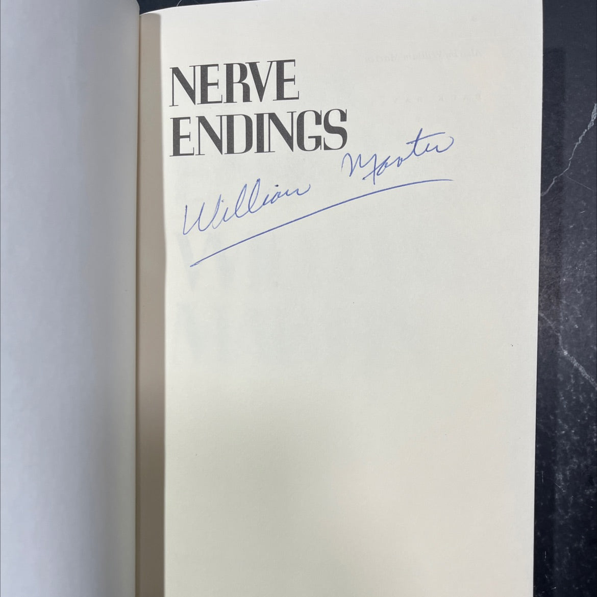 SIGNED nerve endings book, by William Martin, 1984 Hardcover, First Edition image 2