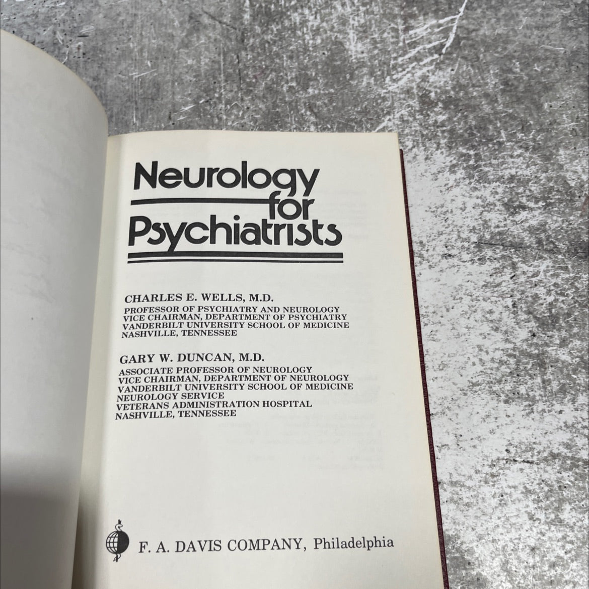 SIGNED neurology for psychiatrists book, by charles e. wells, m.d. and gary w. duncan, m.d., 1980 Hardcover, Vintage image 2
