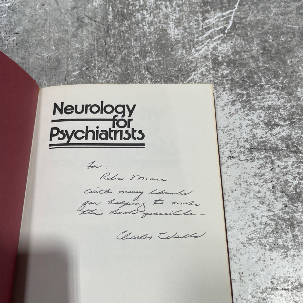 SIGNED neurology for psychiatrists book, by charles e. wells, m.d. and gary w. duncan, m.d., 1980 Hardcover, Vintage image 4