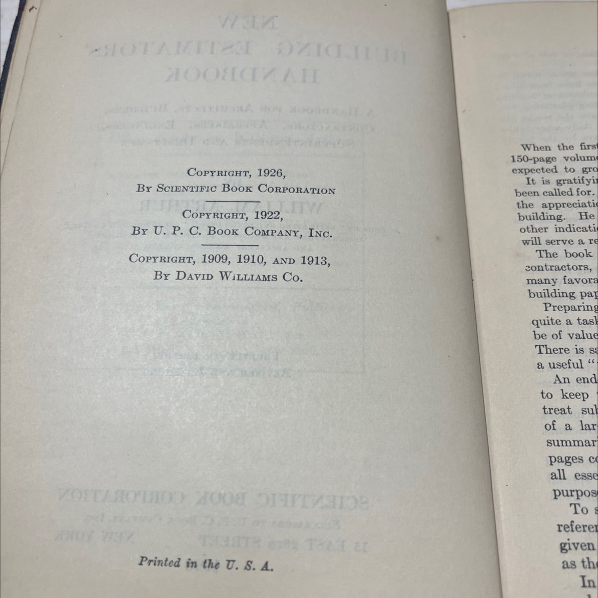 new building estimators' handbook book, by william arthur, 1926 Hardcover image 3