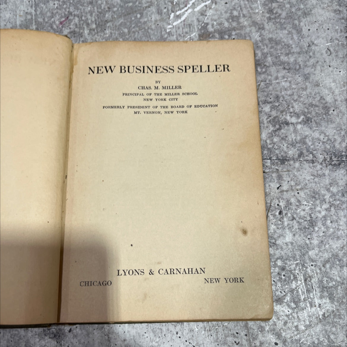 new business speller book, by chas. m. miller, 1924 Hardcover, Heavily Used image 2