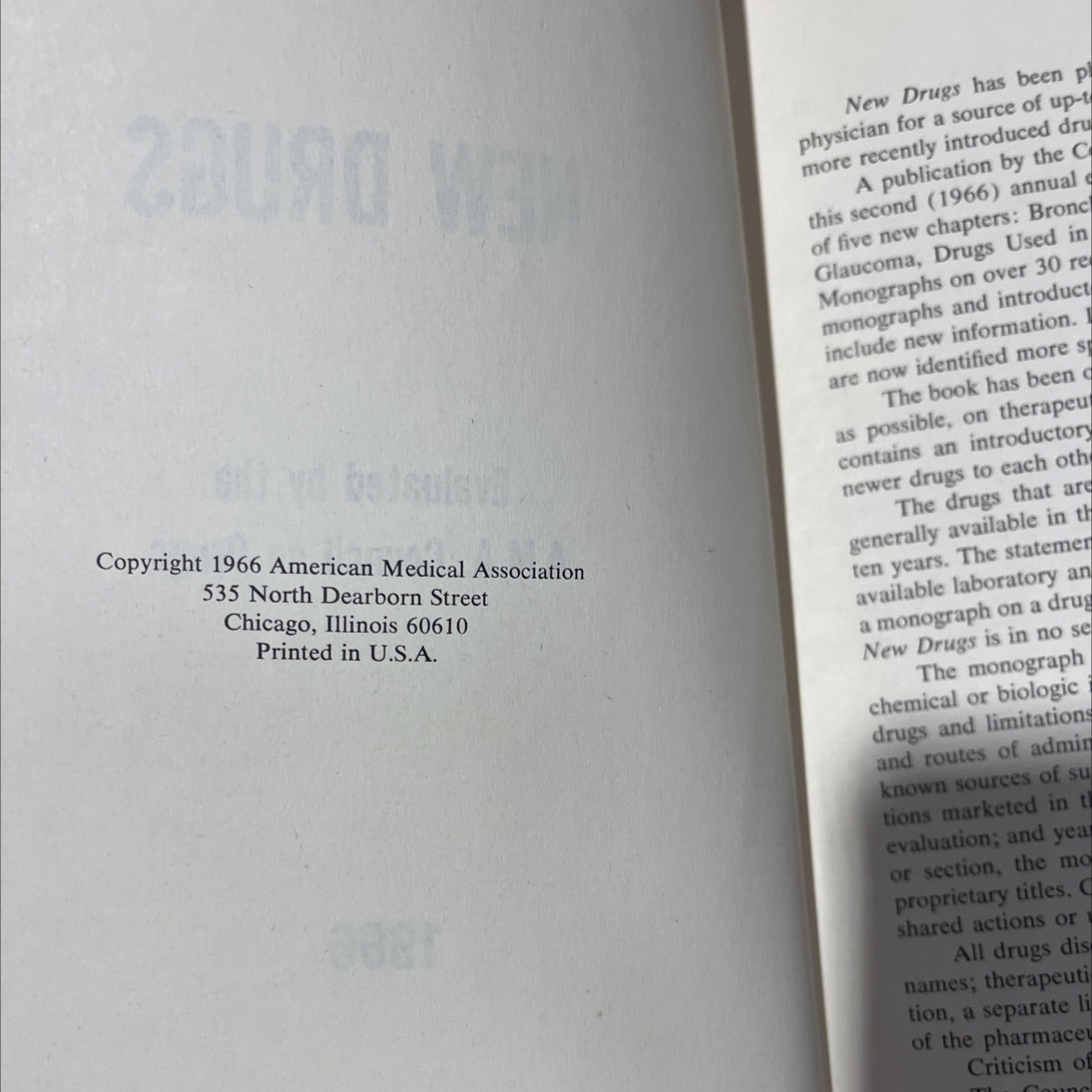 new drugs evaluated by the a.m.a. council on drugs book, by American Medical Association, 1966 Paperback, Vintage image 3