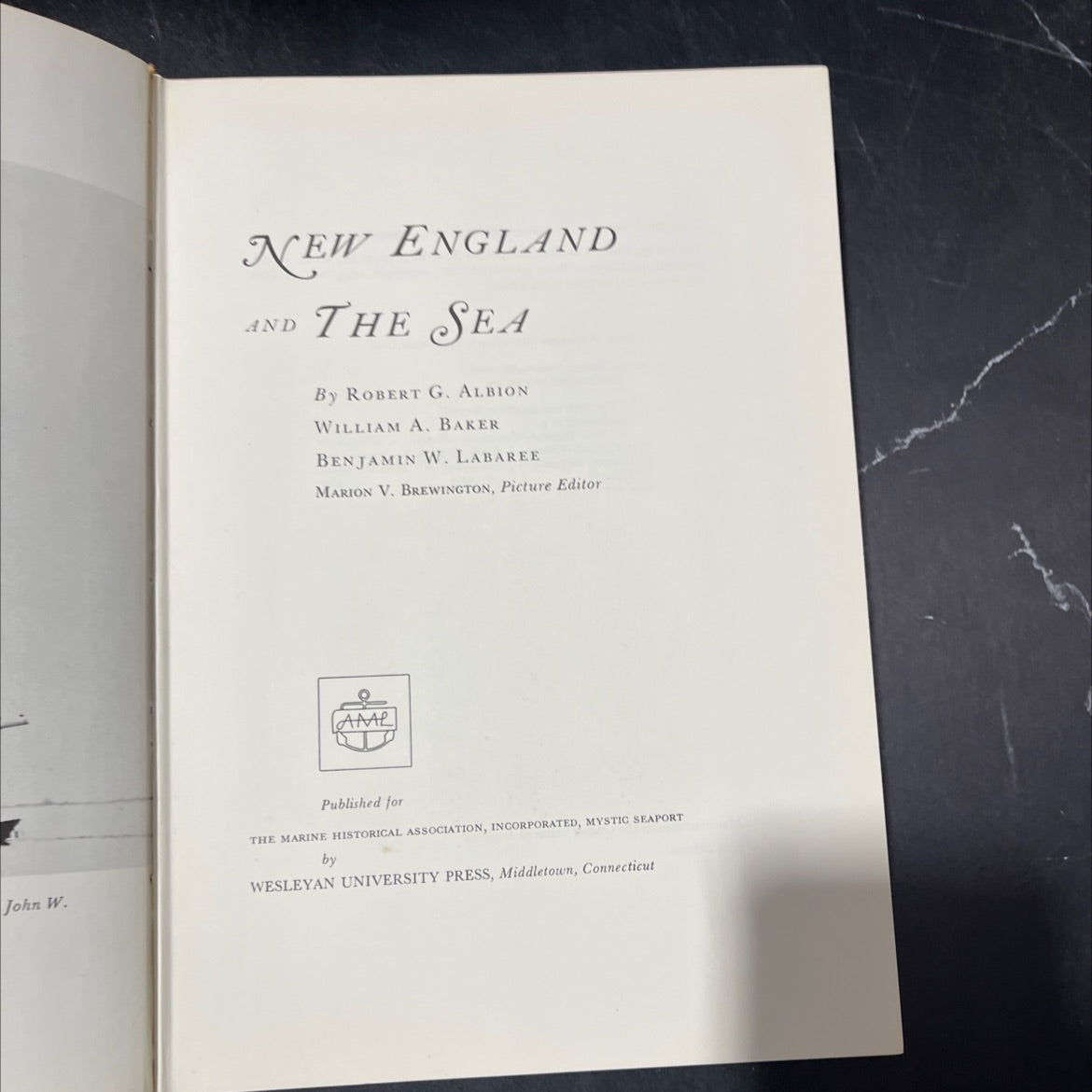 new england and the sea book, by robert g. albion, william a. baker, benjamin w. labaree, 1972 Hardcover image 2