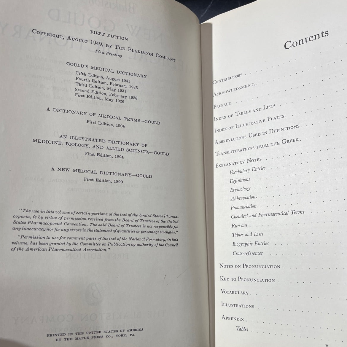 new gould medical dictionary book, by harold wellington jones, m.d., normand l. hoerr, m.d., arthur osol, ph.d., 1949 image 3