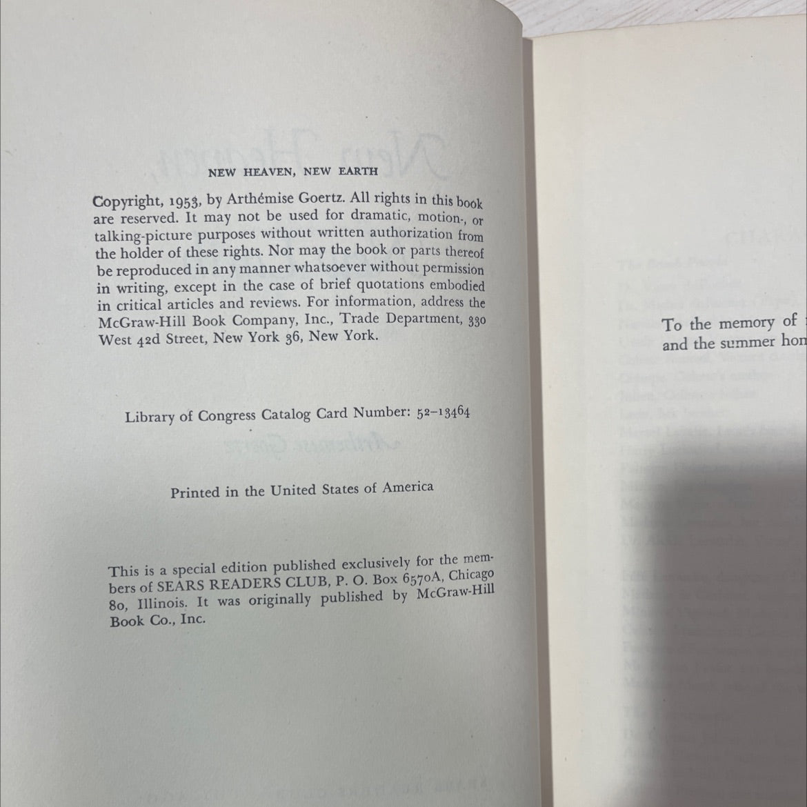 new heaven, new earth book, by arthémise goertz, 1953 Hardcover image 3