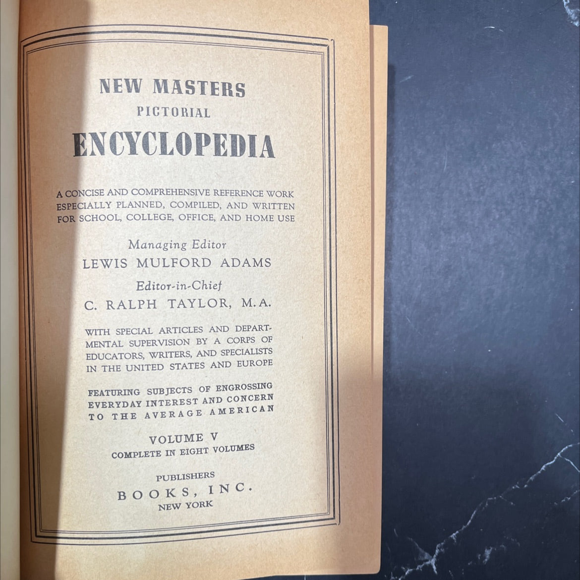 new masters pictorial encyclopedia book, by lewis mulford adams, c. ralph taylor, 1961 Hardcover image 2