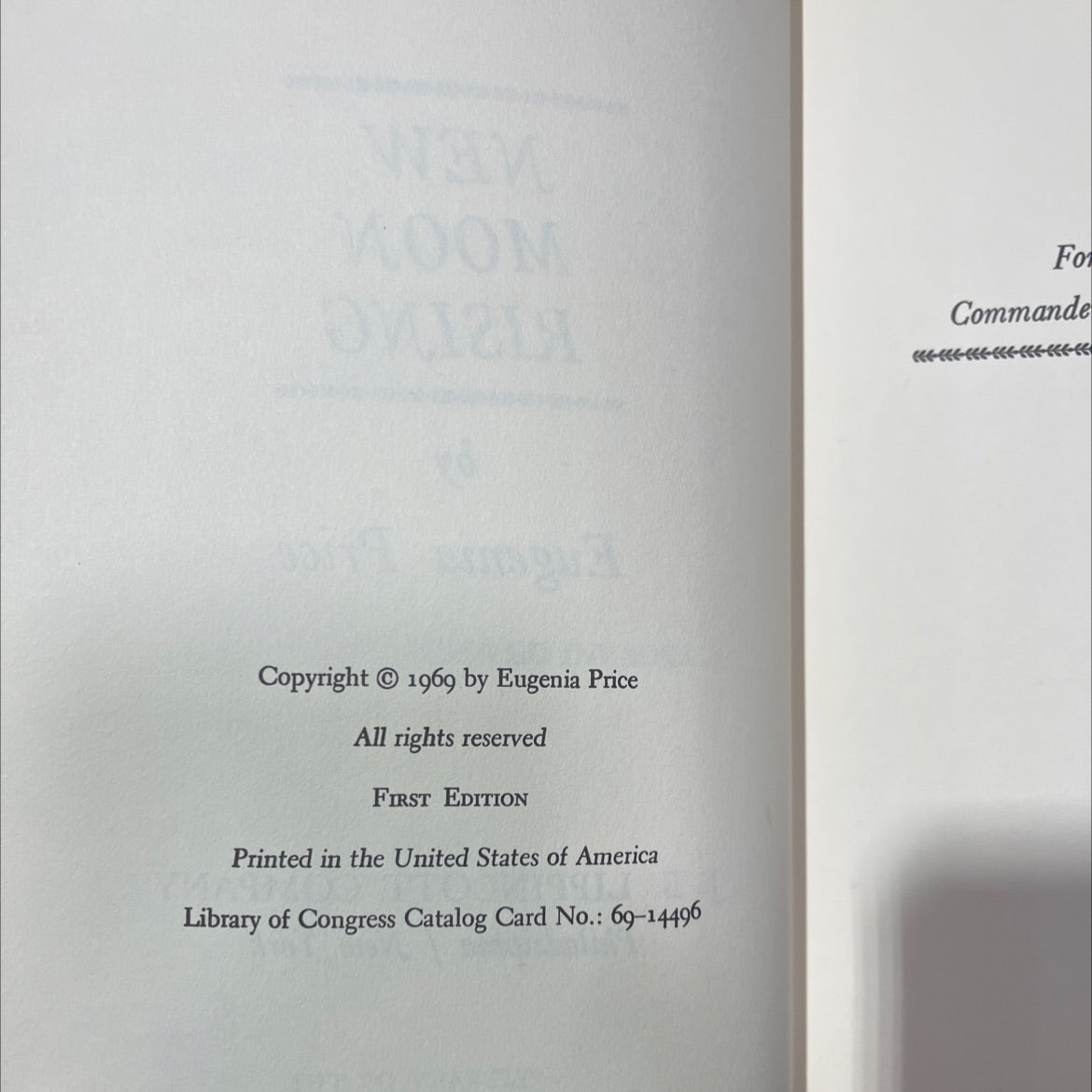 new moon rising book, by eugenia price, 1970 Hardcover image 3