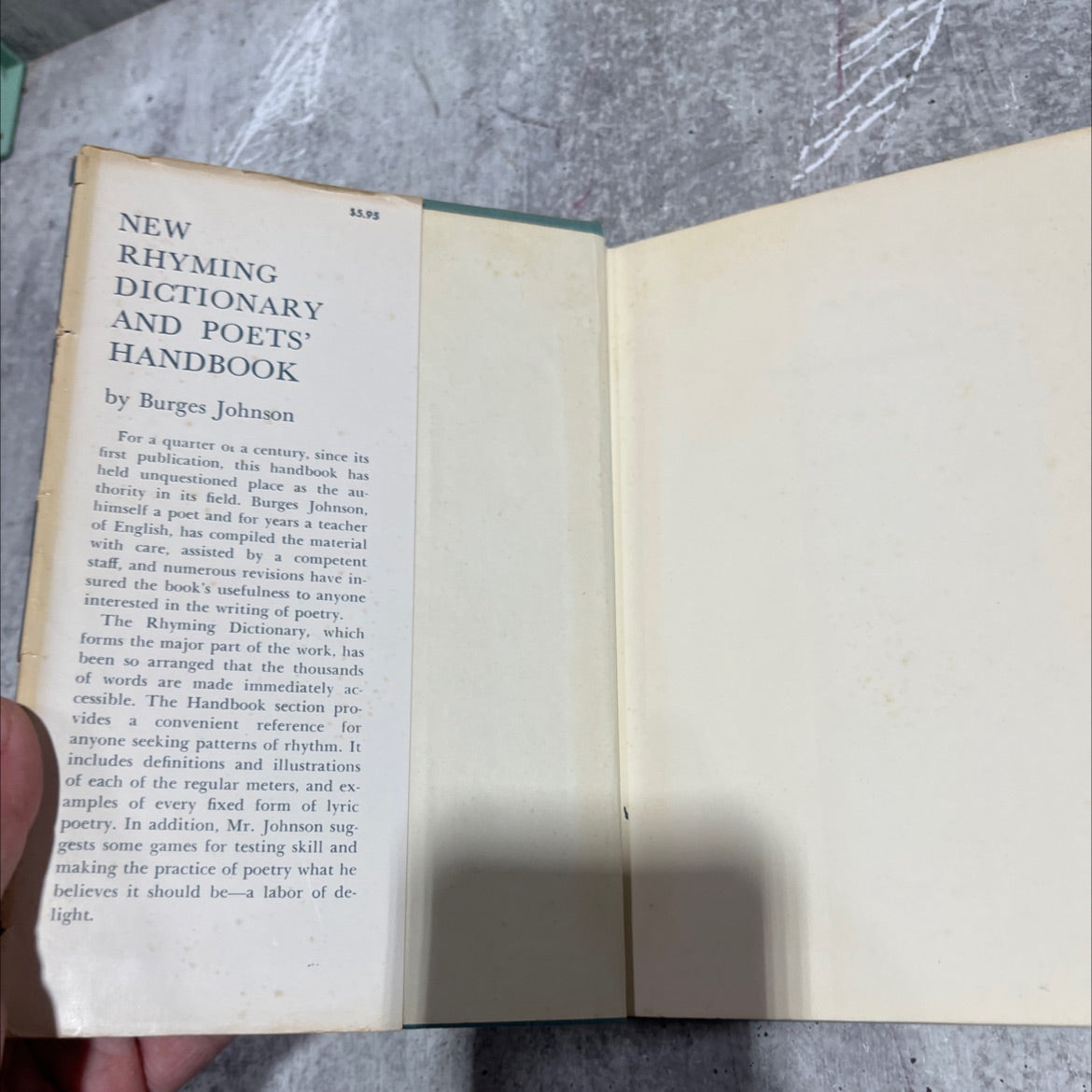 new rhyming dictionary and poets' handbook book, by Burges Johnson, 1981 Hardcover image 4