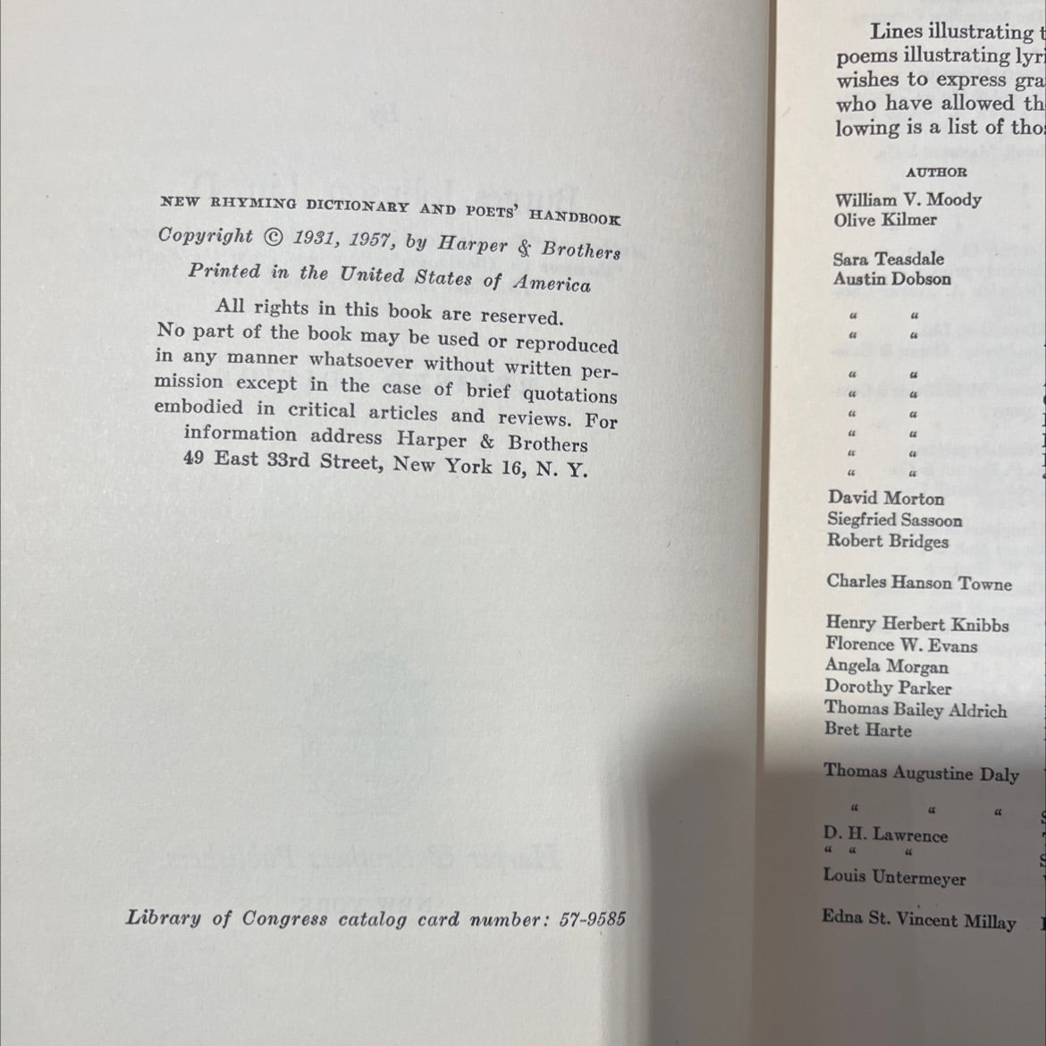new rhyming dictionary and poets' handbook book, by Burges Johnson, 1981 Hardcover image 3