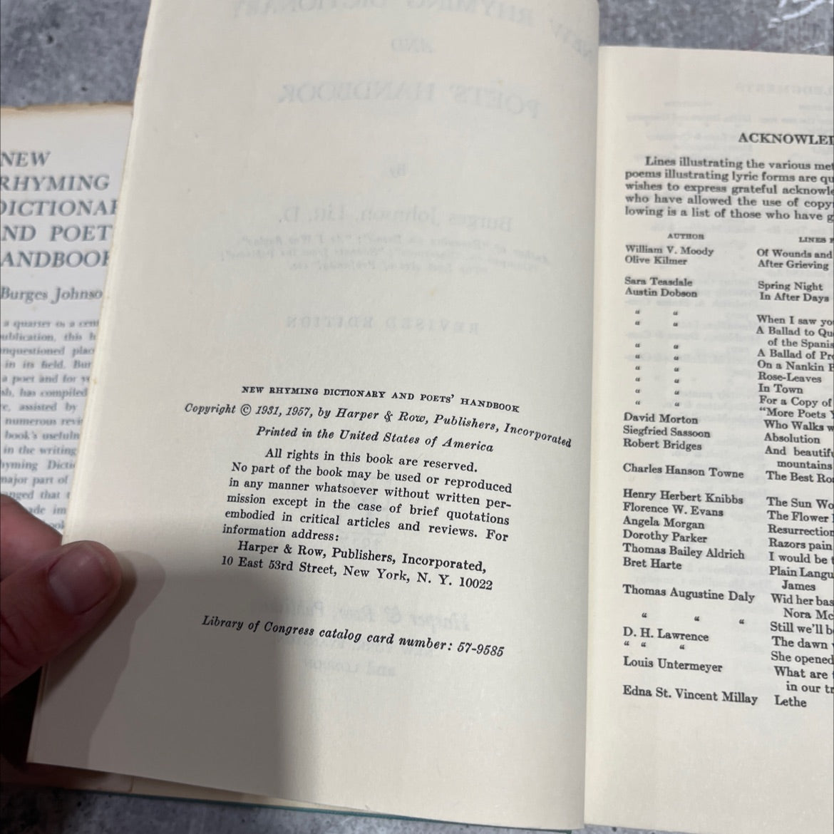 new rhyming dictionary and poets' handbook book, by Burges Johnson, 1981 Hardcover image 3