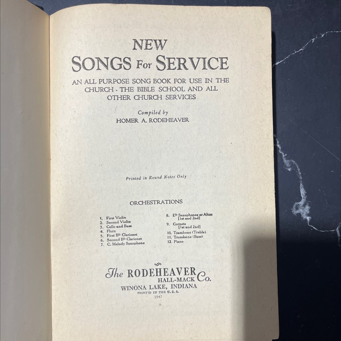 new songs for service book, by homer a. rodeheaver, 1947 Hardcover image 2
