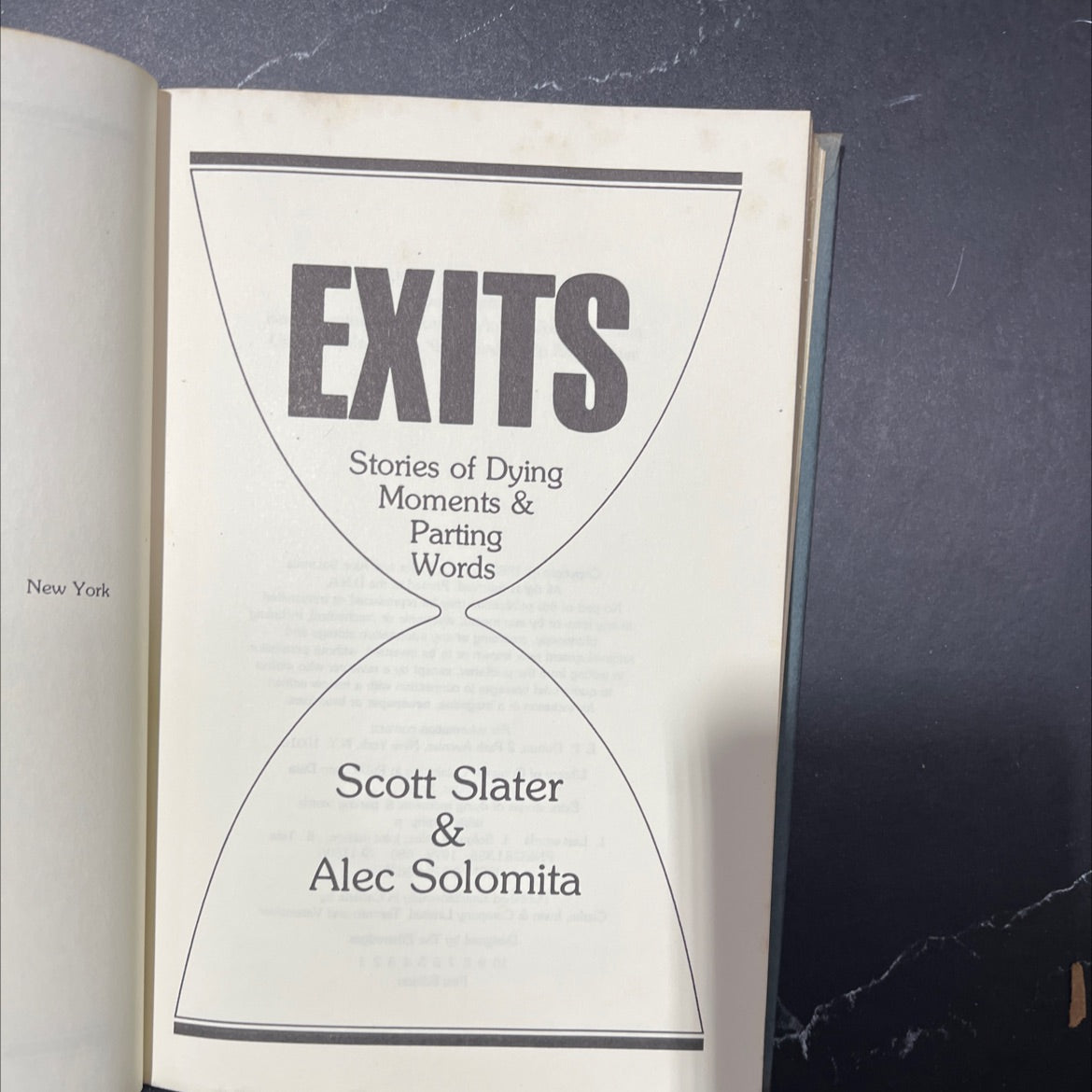 new york exits stories of dying moments & parting words book, by scott slater & alec solomita, 1980 Hardcover image 2