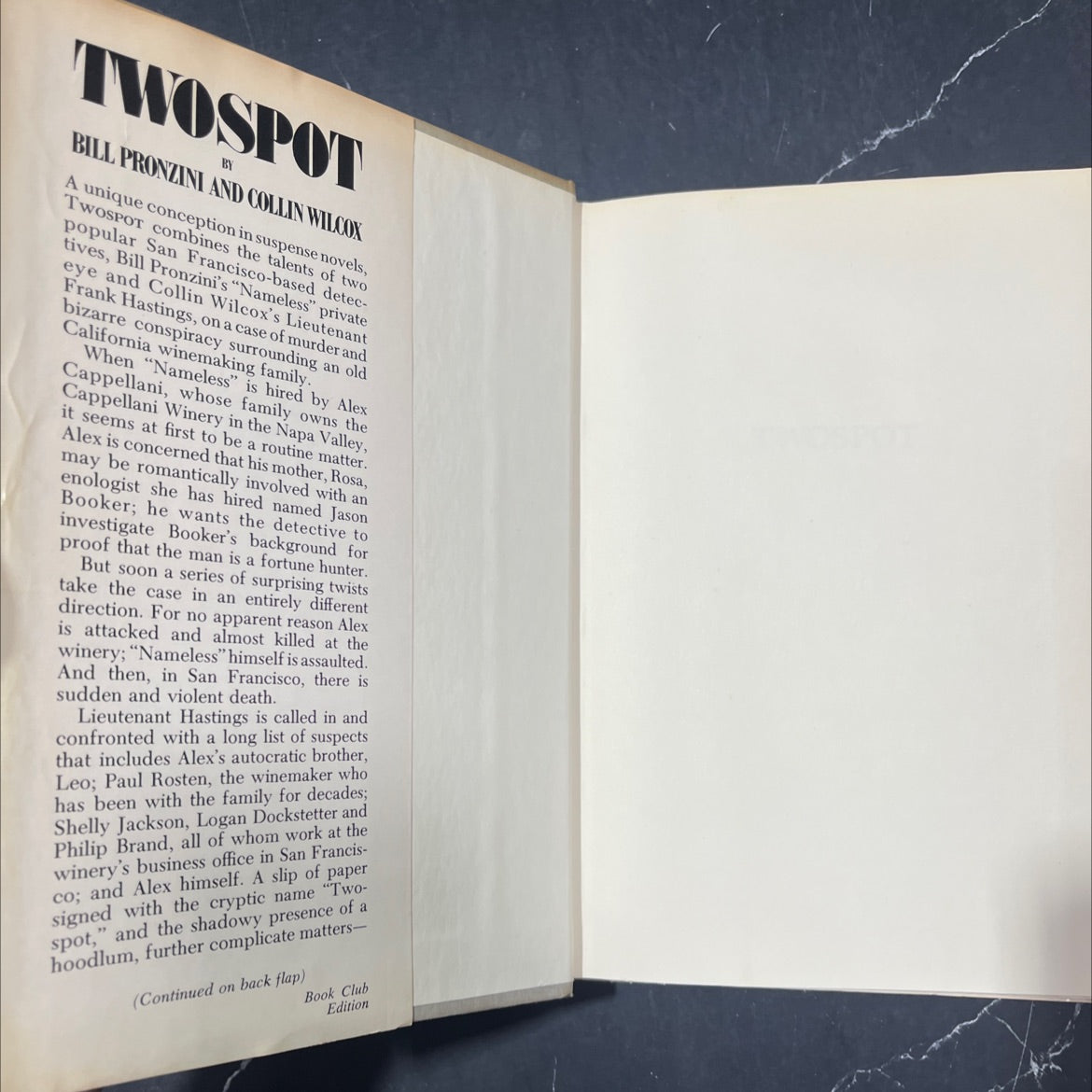 ni twospot book, by Bill Pronzini, Collin Wilcox, 1978 Hardcover image 4