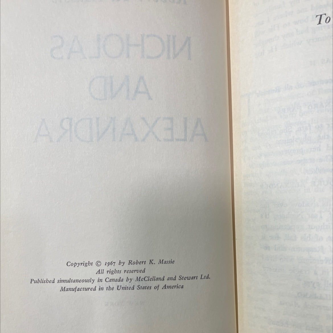 nicholas and alexandra book, by Robert K. Massie, 1967 Hardcover image 3
