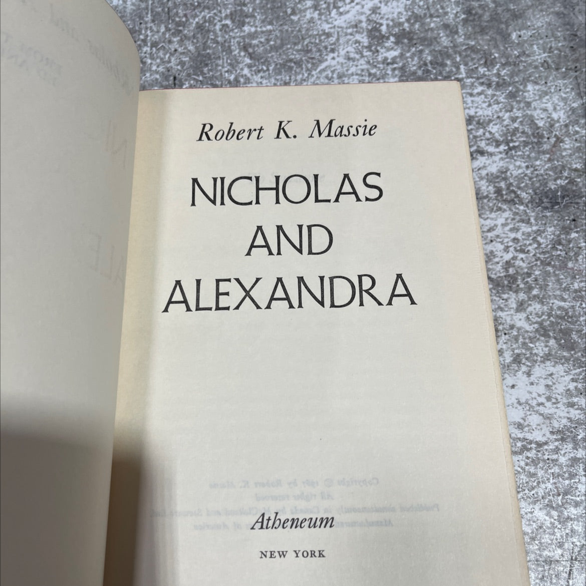nicholas and alexandra book, by Robert K. Massie, 1967 Hardcover image 2