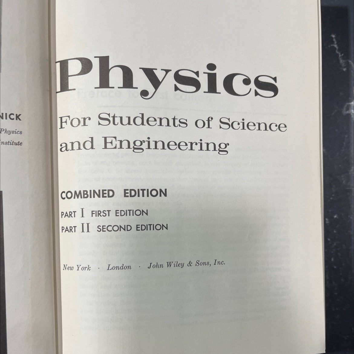 nicks physics institute physics for students of science and engineering combined edition part i first edition part ii image 2