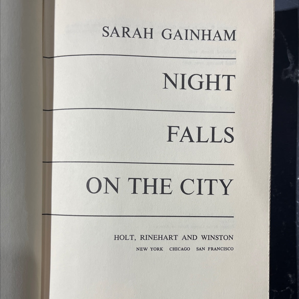 night falls on the city book, by sarah gainham, 1967 Hardcover image 2
