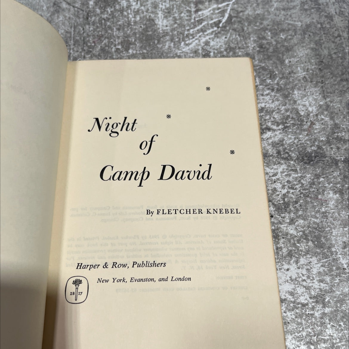 night of camp david book, by fletcher knebel, 1965 Hardcover image 2