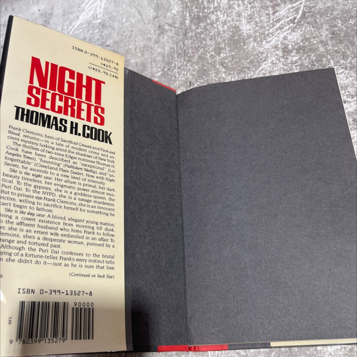 night secrets book, by Thomas H. Cook, 2000 Hardcover image 4