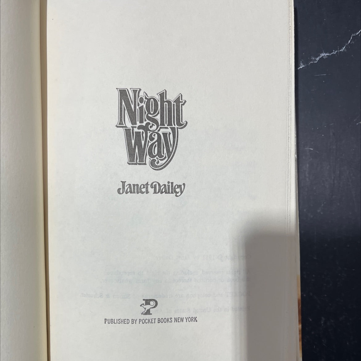 night way book, by janet dailey, 1981 Hardcover image 2