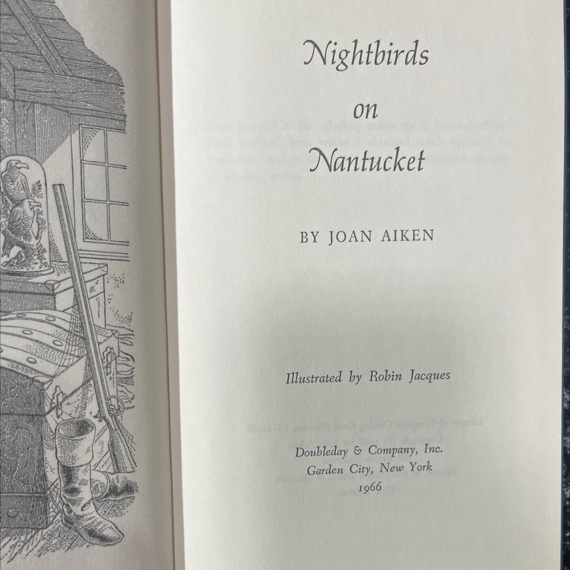 nightbirds on nantucket book, by joan aiken, 1966 Hardcover image 2