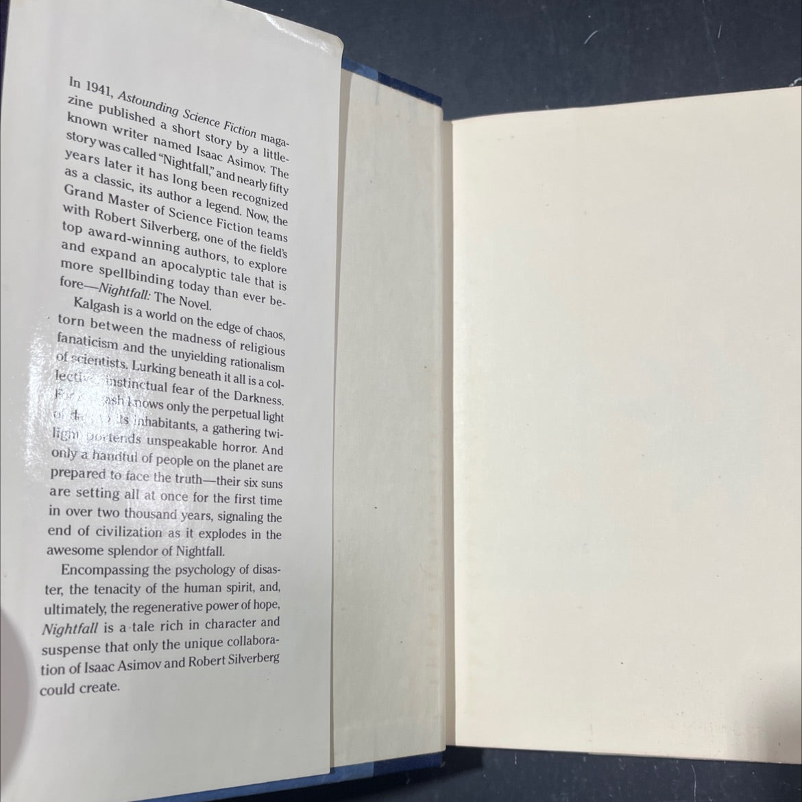 nightfall book, by isaac asimov, robert silverberg, 1990 Hardcover image 4