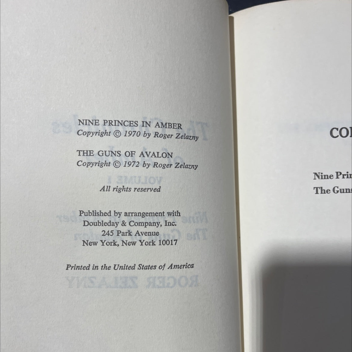 nine princes in amber book, by roger zelazny, 1972 Hardcover image 3