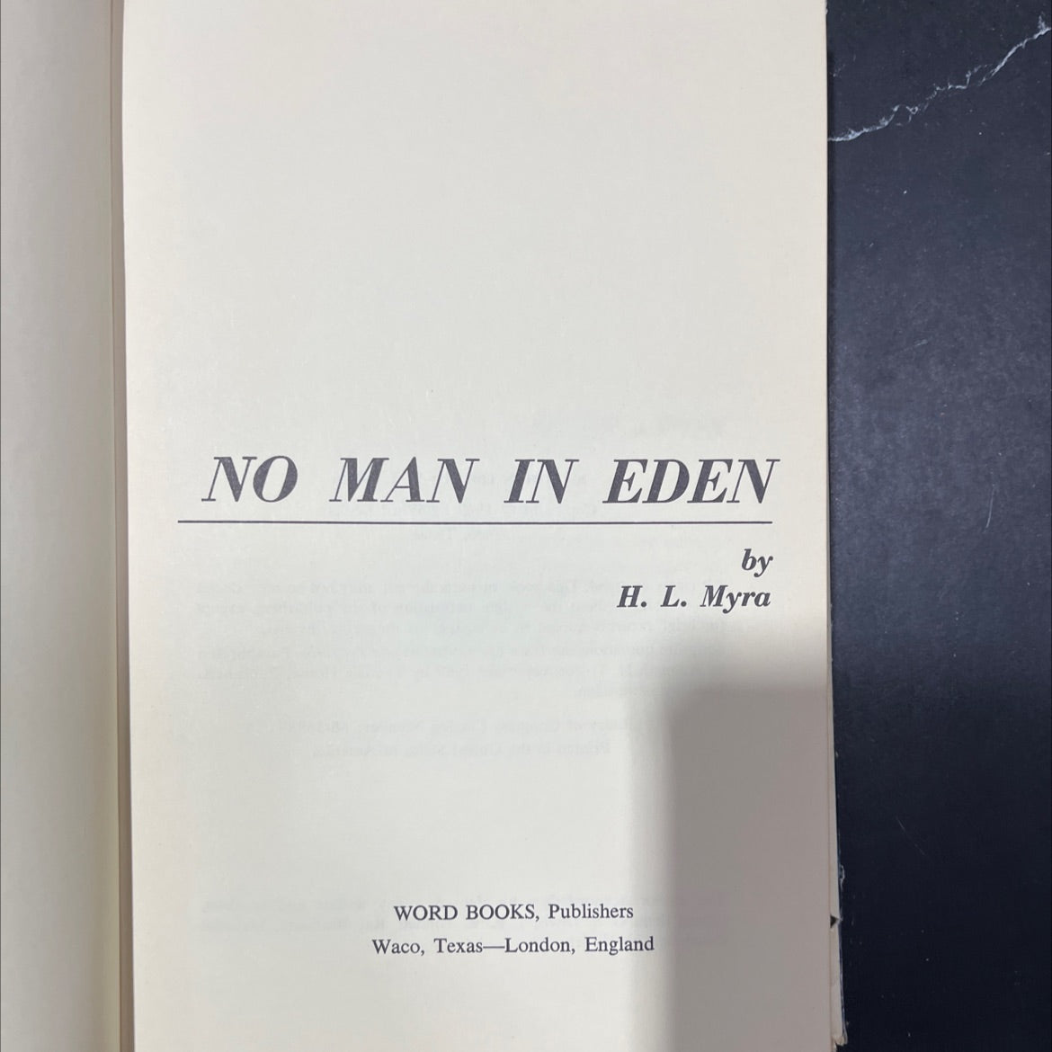 no man in eden book, by h. l. myra, 1969 Hardcover image 2