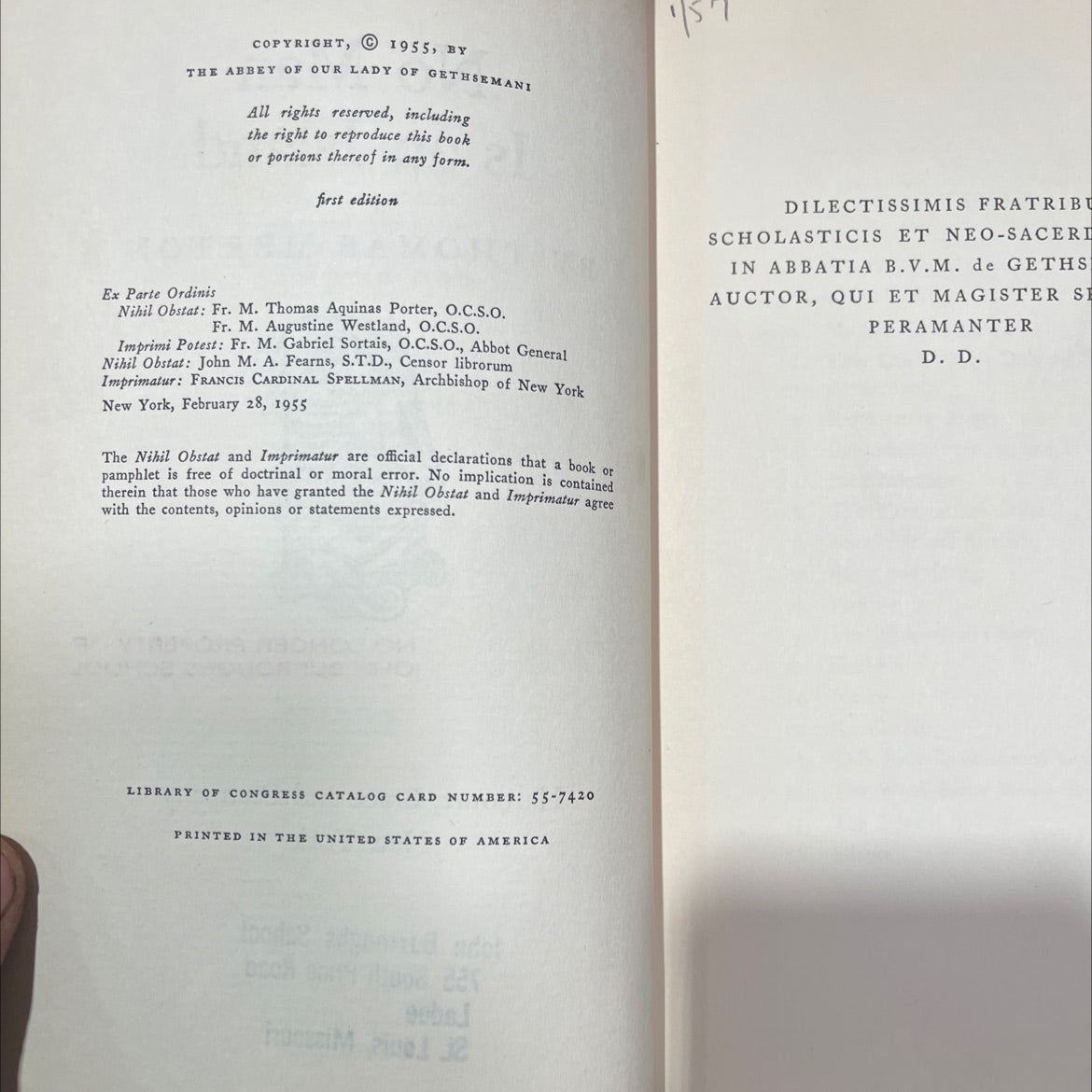 no man is an island book, by thomas merton, 1955 Hardcover image 3