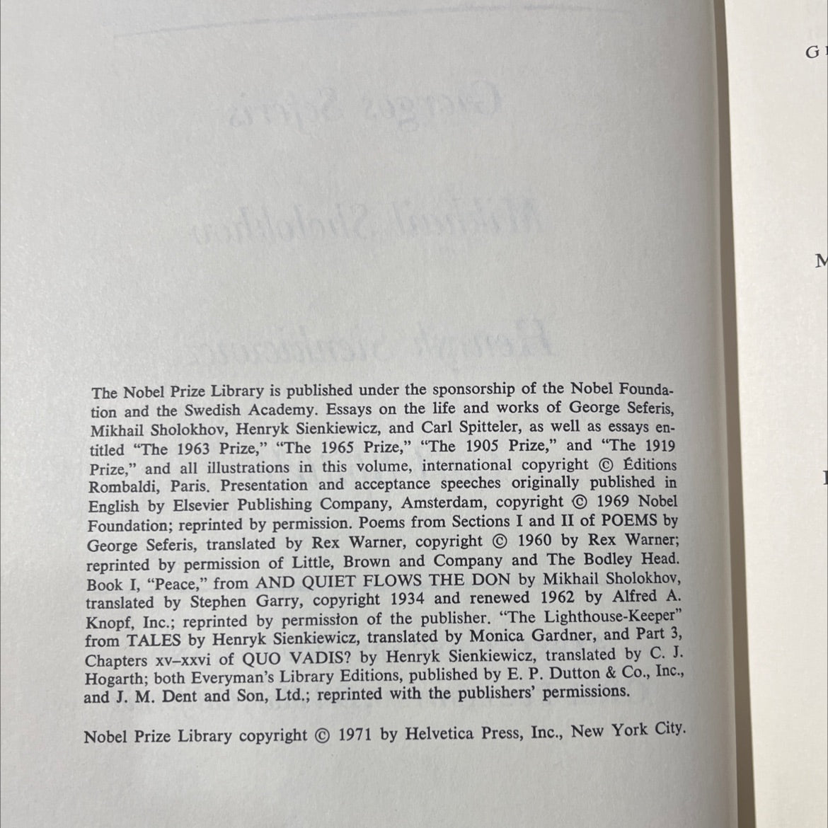 nobel prize library book, by unknown, 1971 Hardcover image 3